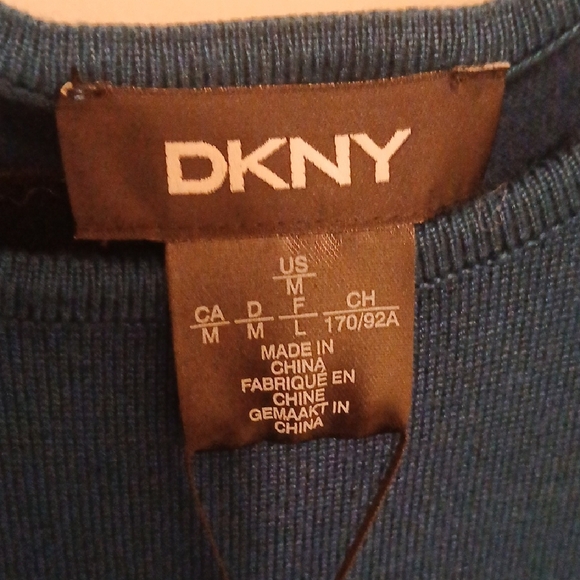 DKNY Elegant Long Sleeve Dress in Rich Blue - Picture 2 of 7